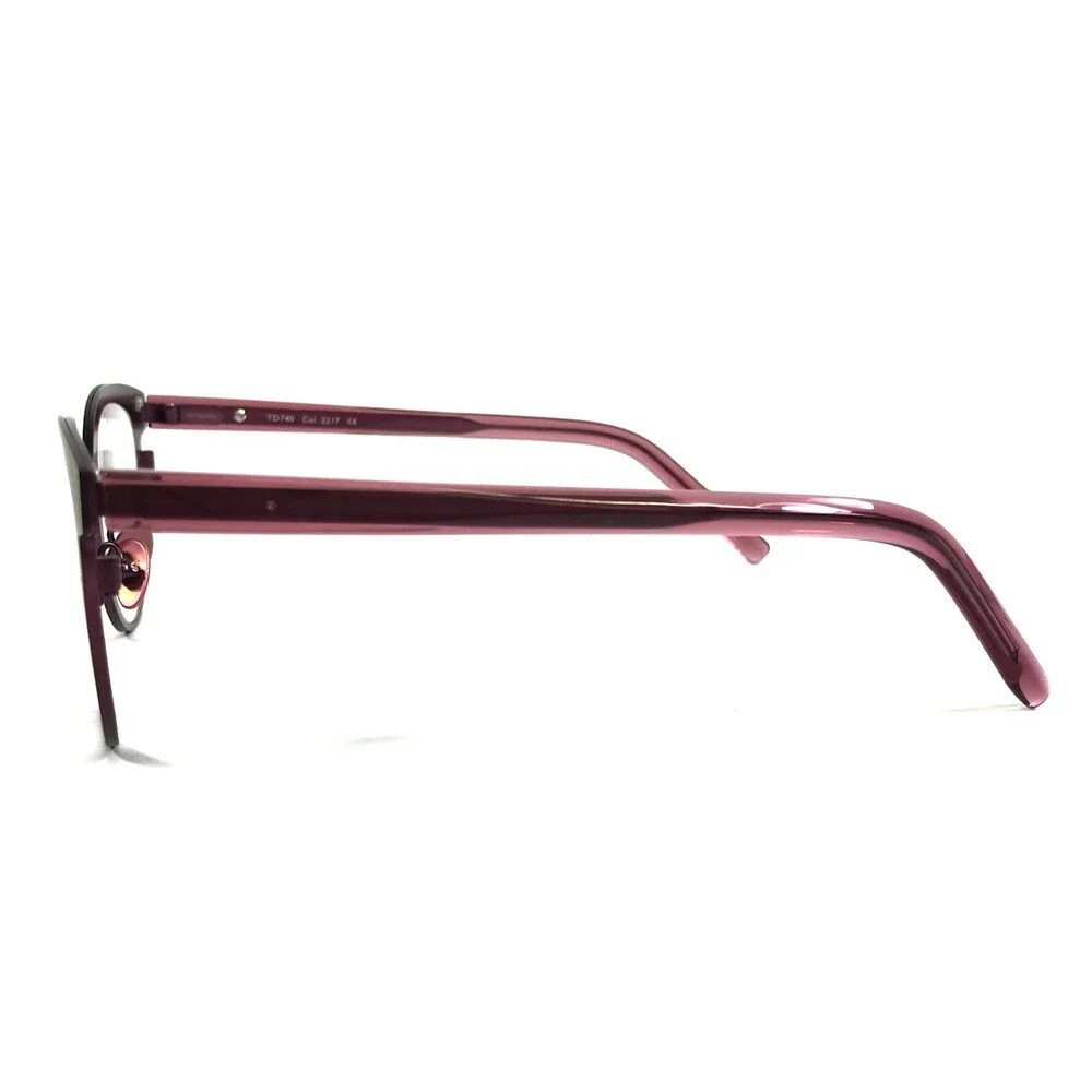 Tom Davies Eyeglasses Frames TD740 Col. 2217 Matte Purple Black Clear 51-15-140